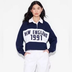 Wild Fable Navy Blue Collared Sweater